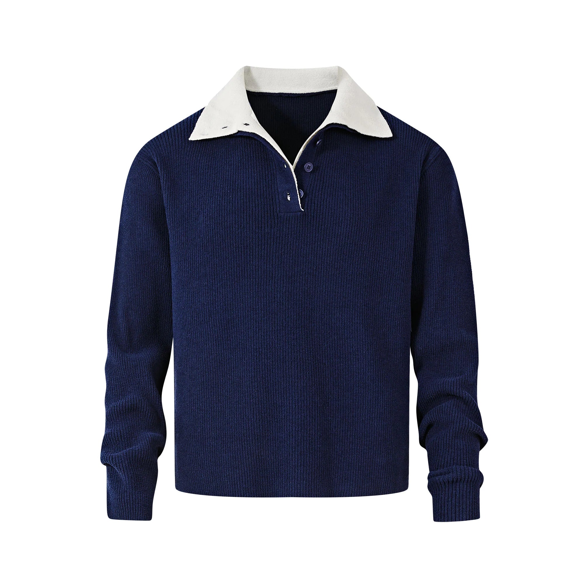 KREATE Contrast Layered Collar Ribbed Sweater