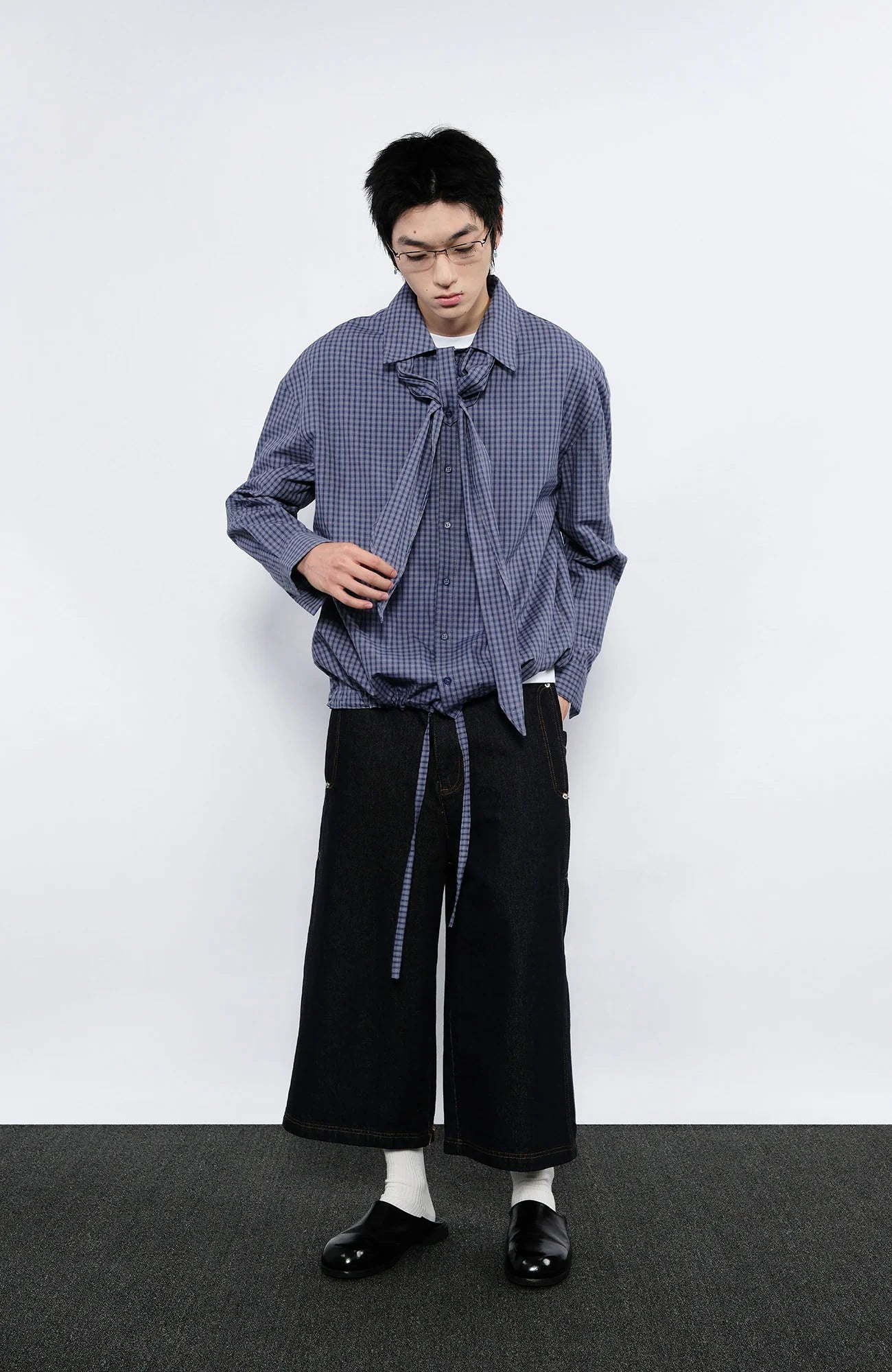 7440 37 1 Plaid Neck Tie Shirt