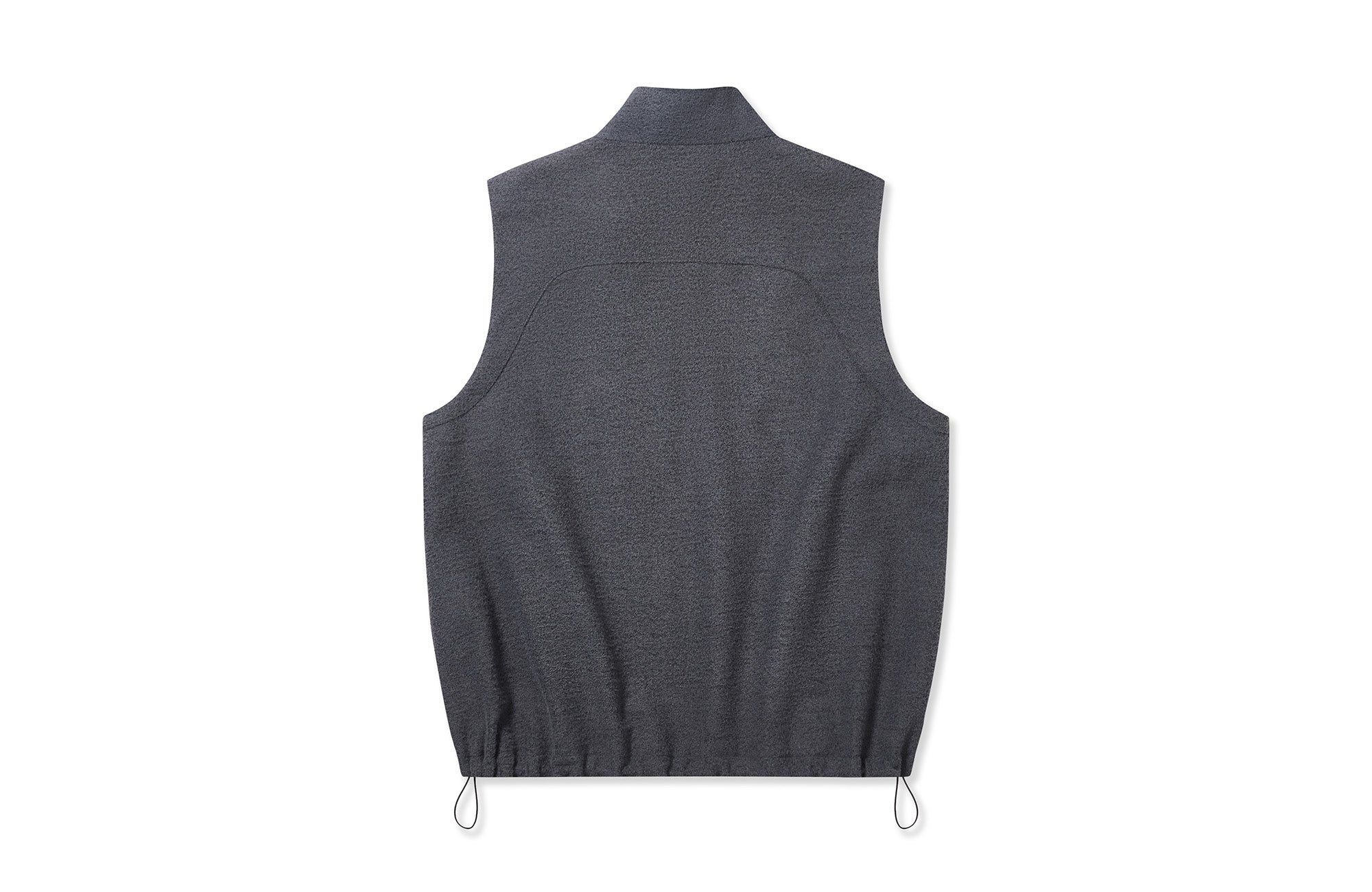 7440 37 1 Asym Placket Drawstring Hem Padded Vest
