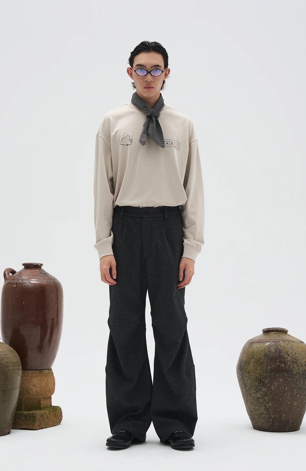 7440 37 1 Wool-Blend Straight-Leg Trousers