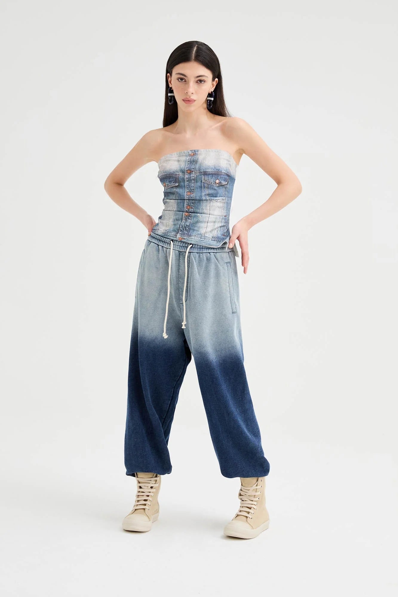 ORGANIC EMOTION Gradient Straight-Leg Drawstring Sweatpants