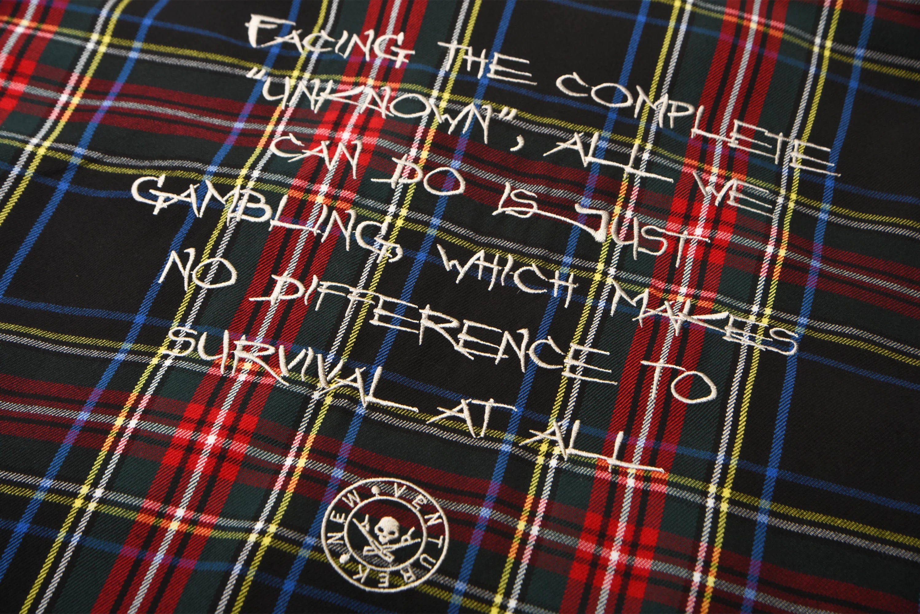 VENTUREK Punk Frayed Plaid Embroidered Jacket
