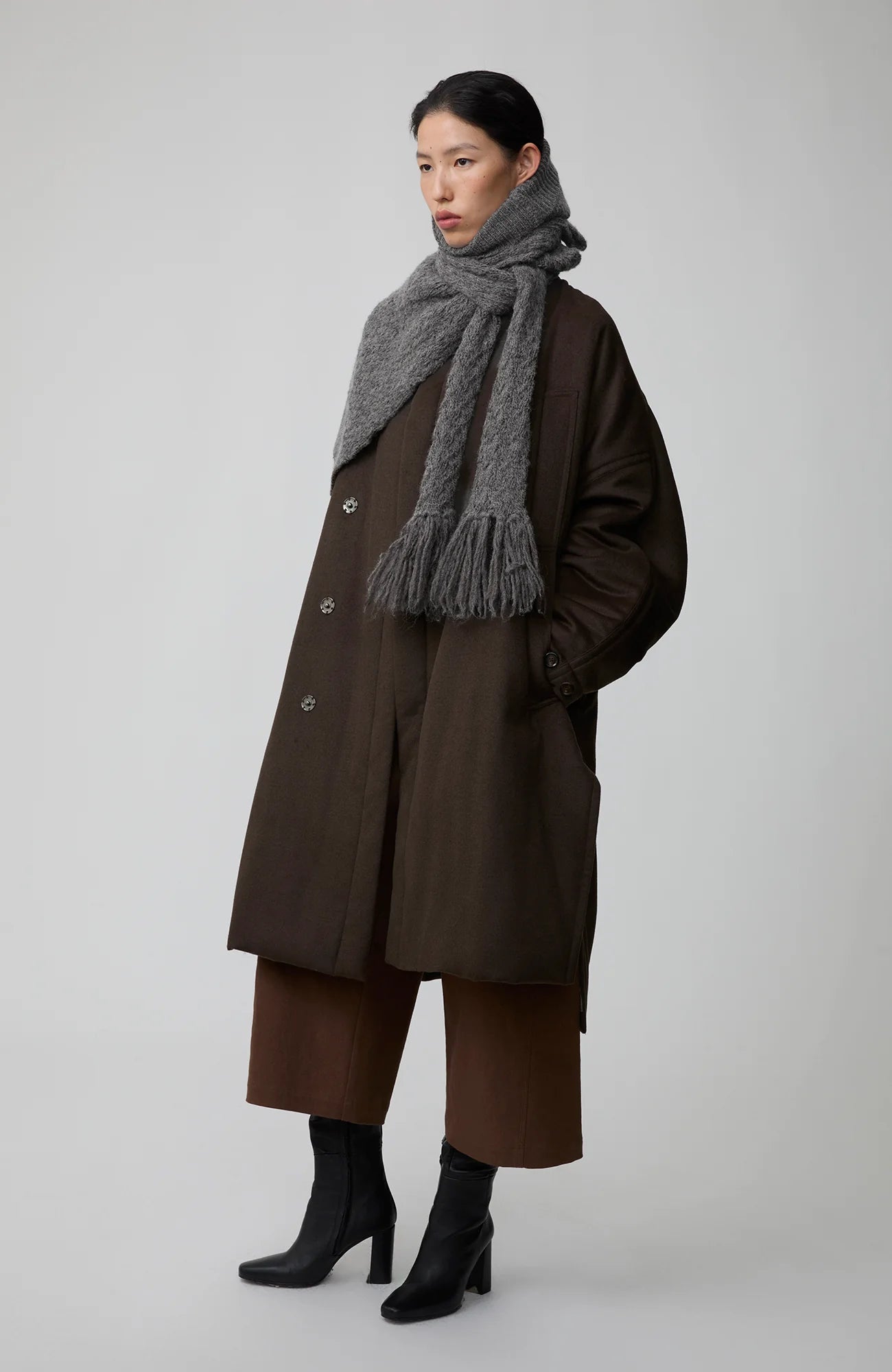 OPICLOTH Wool-Blend Fringed Shawl Scarf