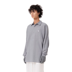 OUYANG WENJUN Drip Heart Embroidered Seersucker Shirt