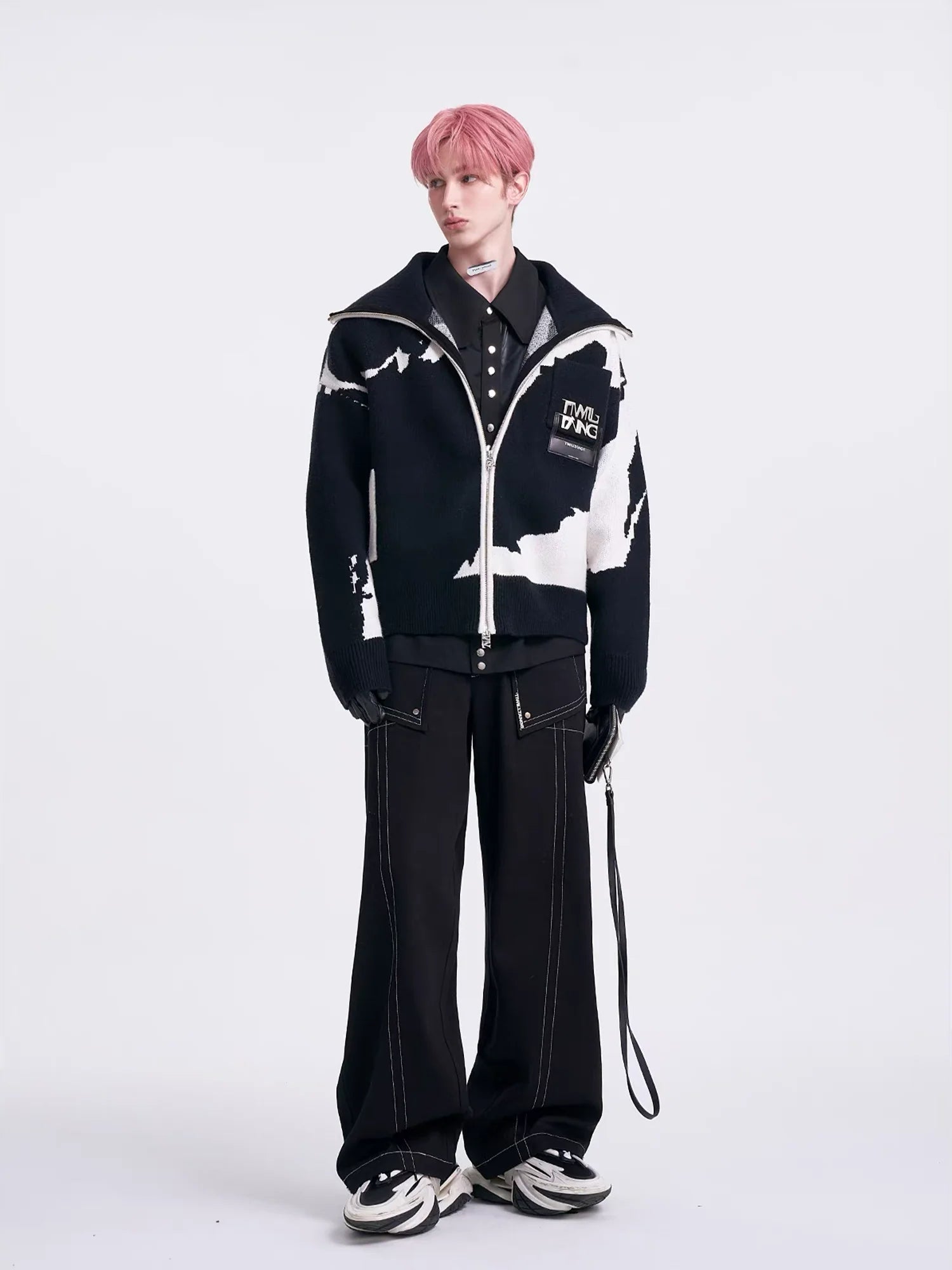 TIWILLTANG Jacquard LOGO Patch Knit Jacket
