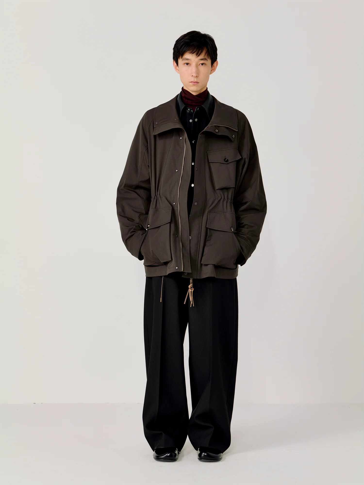 OPICLOTH Multi-Pockets Cinchable Utility Jacket