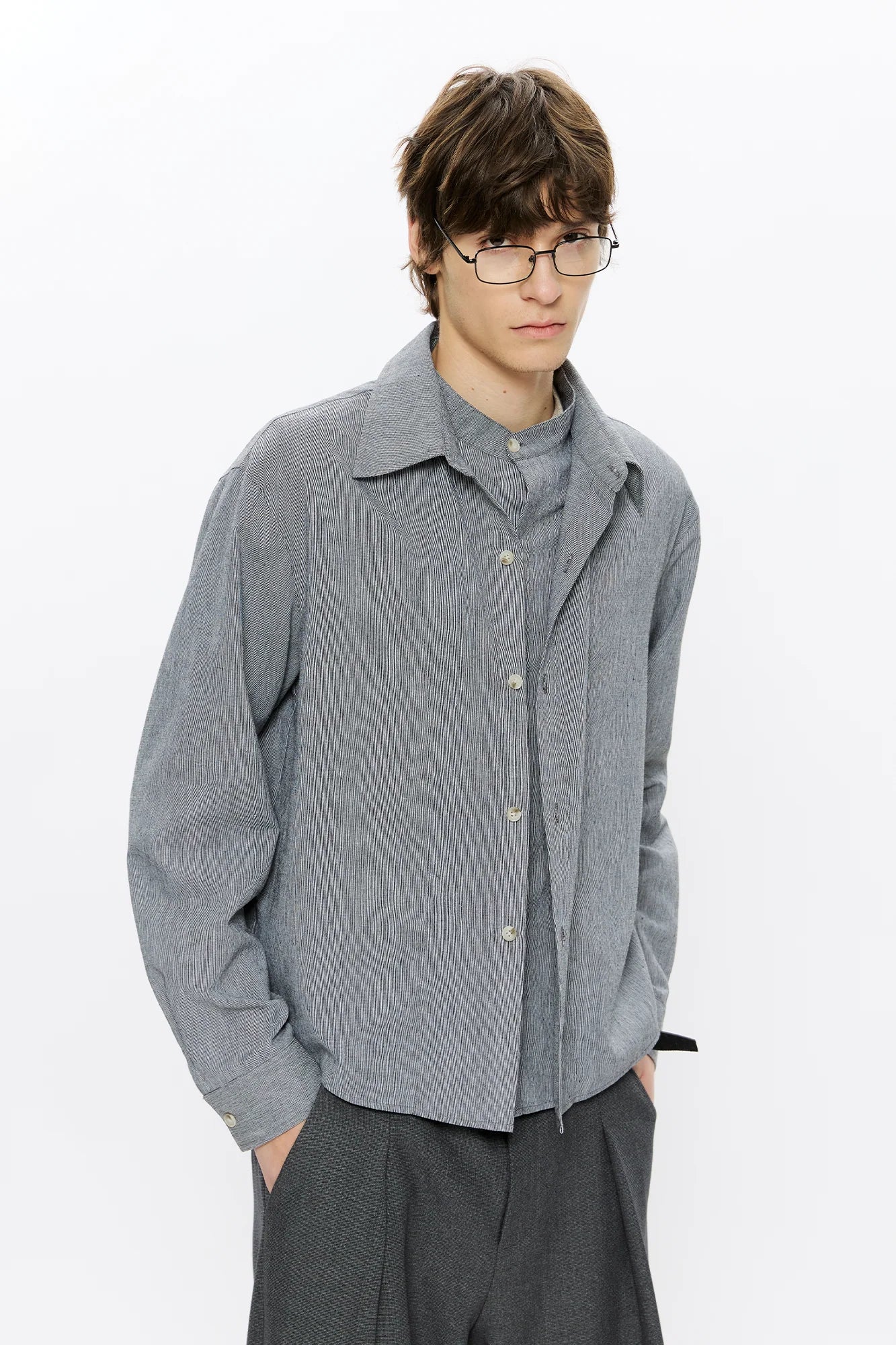 KREATE Linen Layered Check Shirt