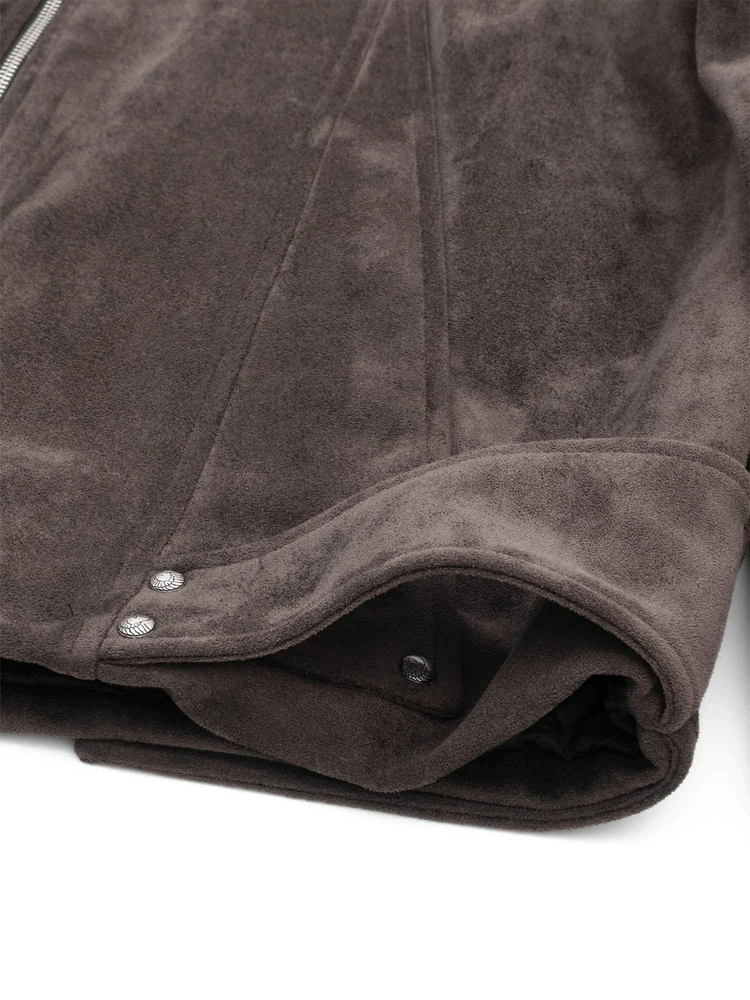 IN EXISTENCE Paneled Faux Suede Rivet Biker Jacket