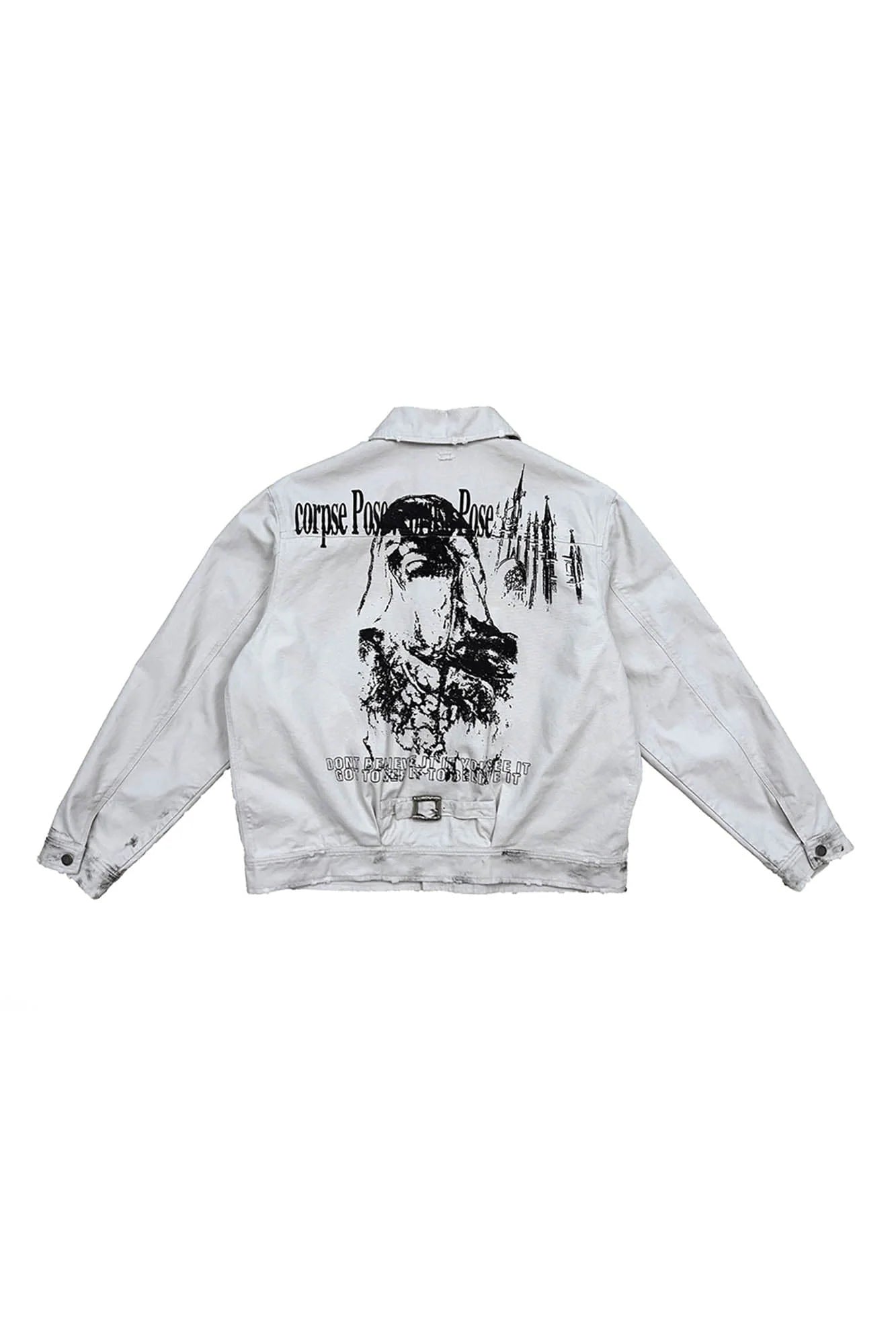 RICHILL Graphic Paint-Splattered Distressed Jacket