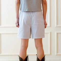 KADAKADA Stripe Slogan Graphic Lounge Shorts