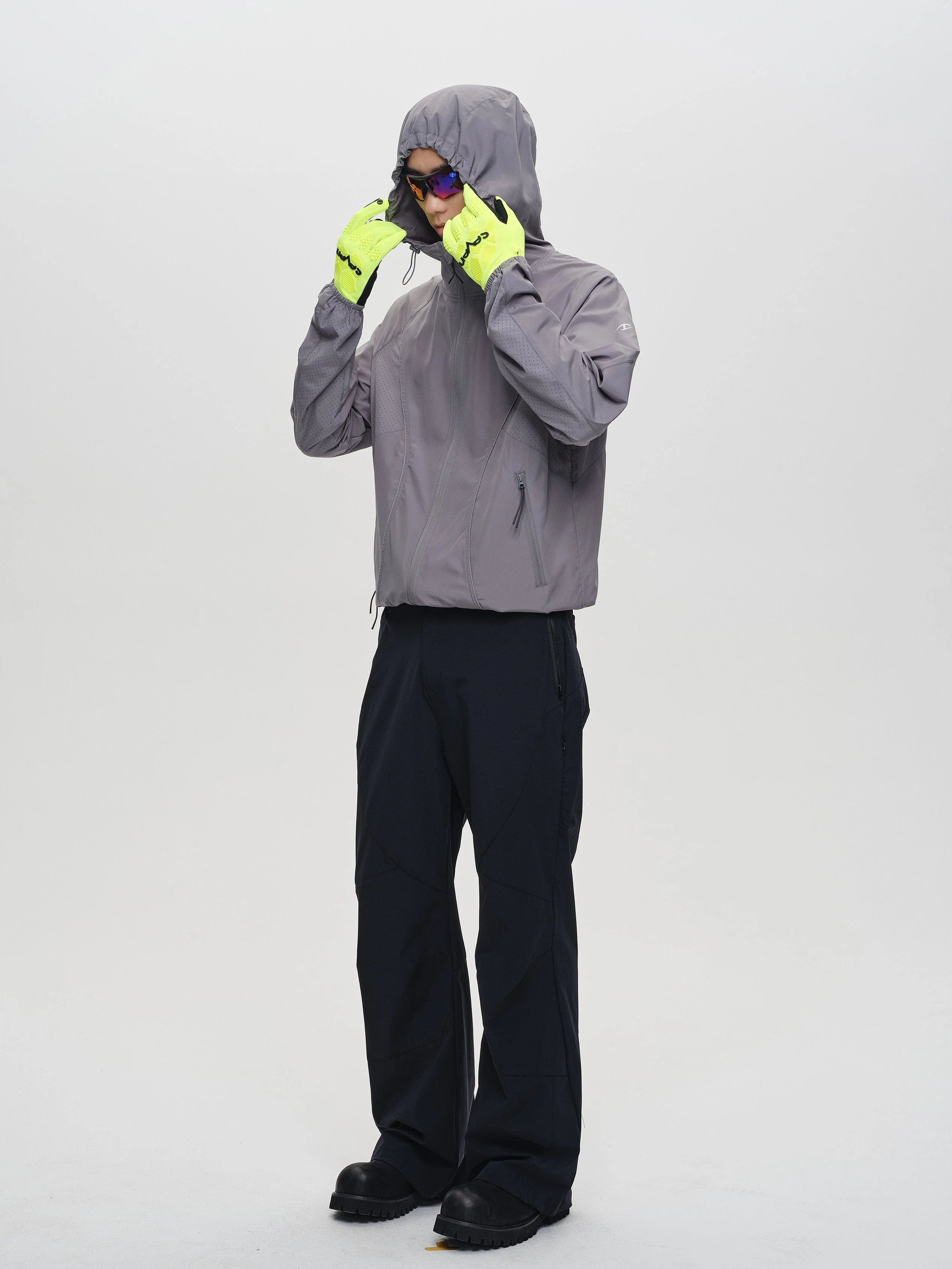CATSSTAC Spliced Laser-Perforated Waterproof UV Production Hooded Jacket