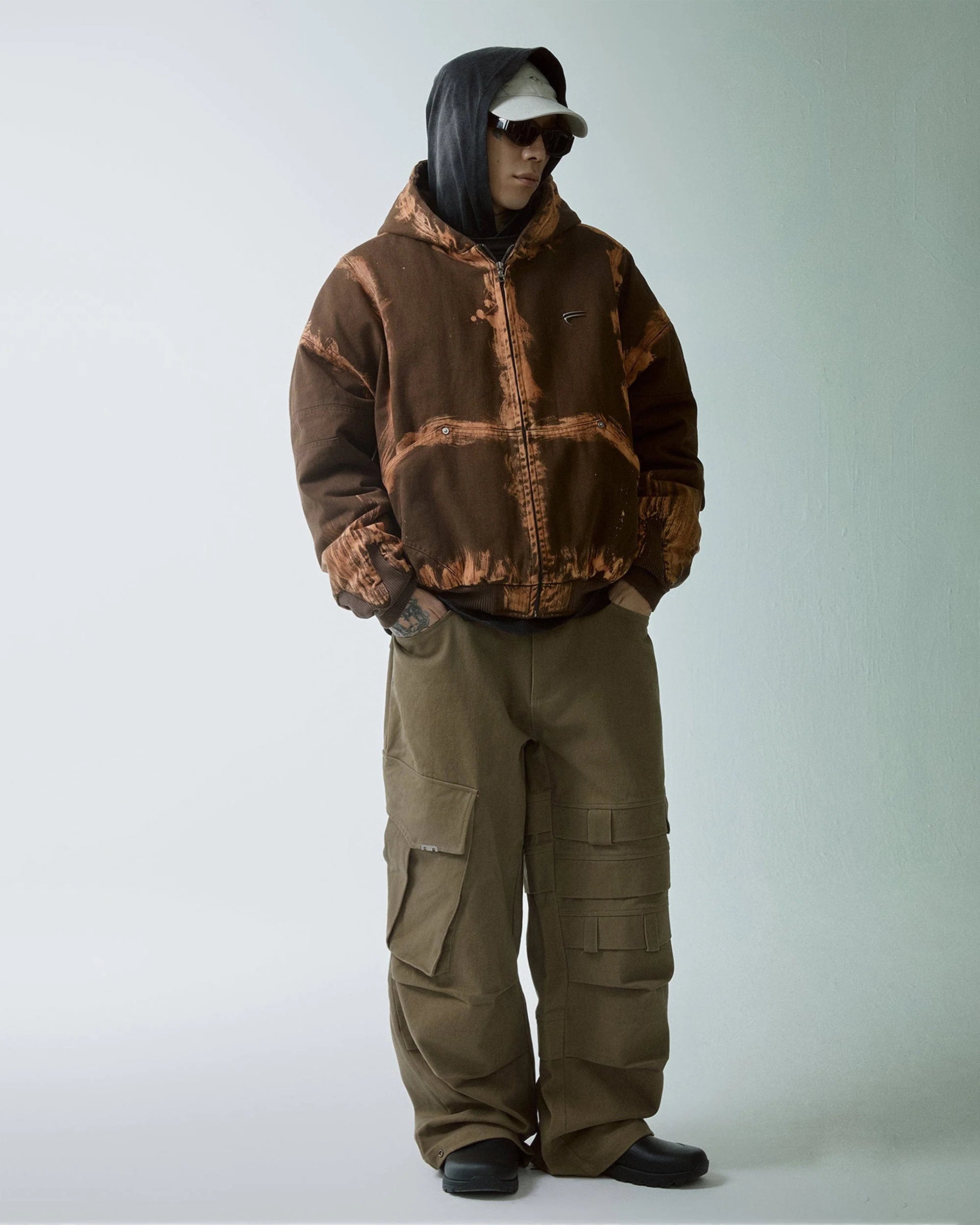 F2CE Asymmetrical Crinkled Cargo Pants