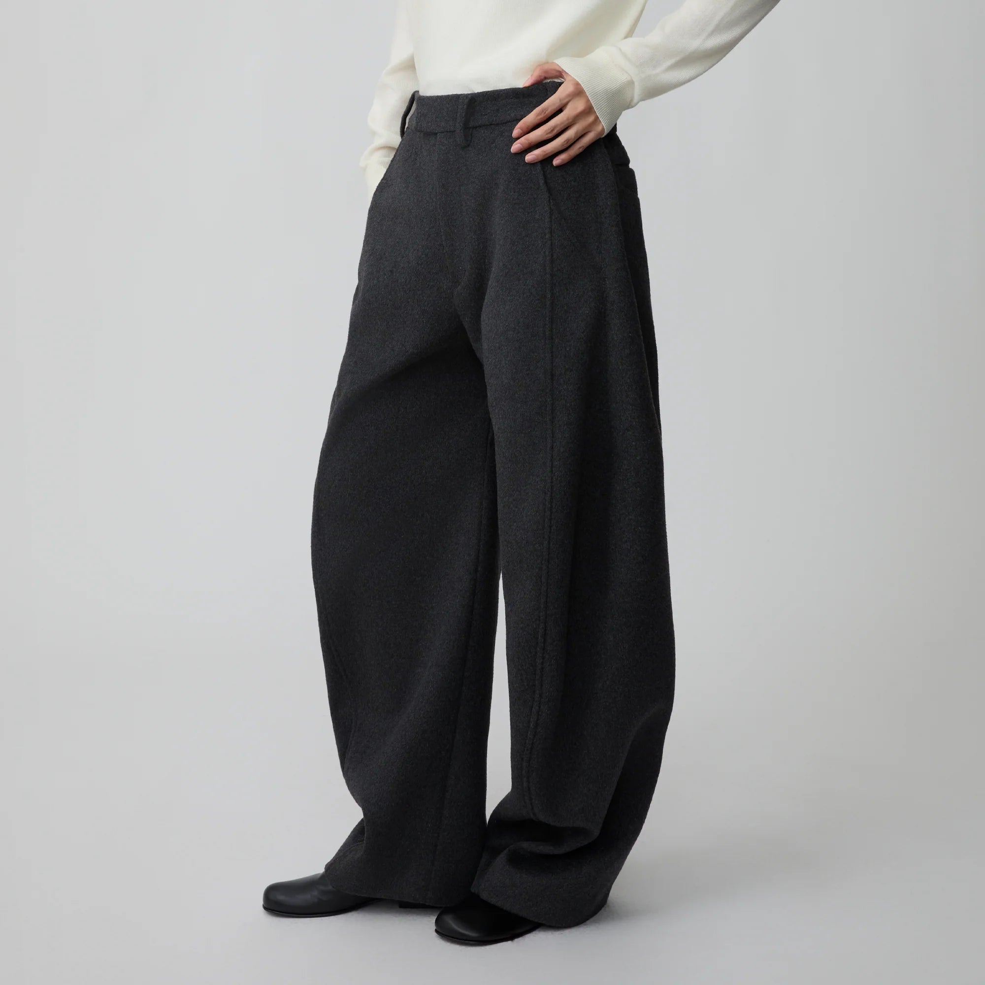 OPICLOTH Essential Wool-Blend Barrel Pants