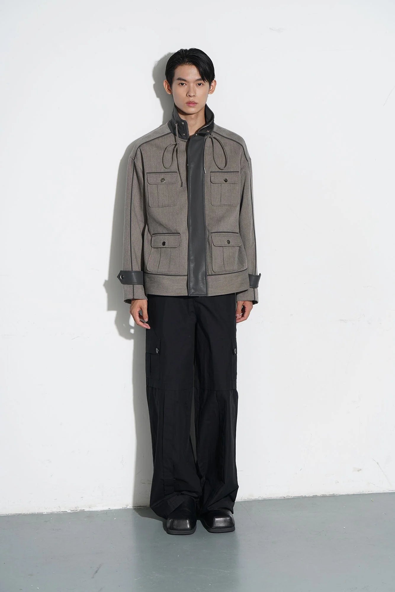 ORAL UTOPIA Multi-Pocket Drawstring Barn Jacket