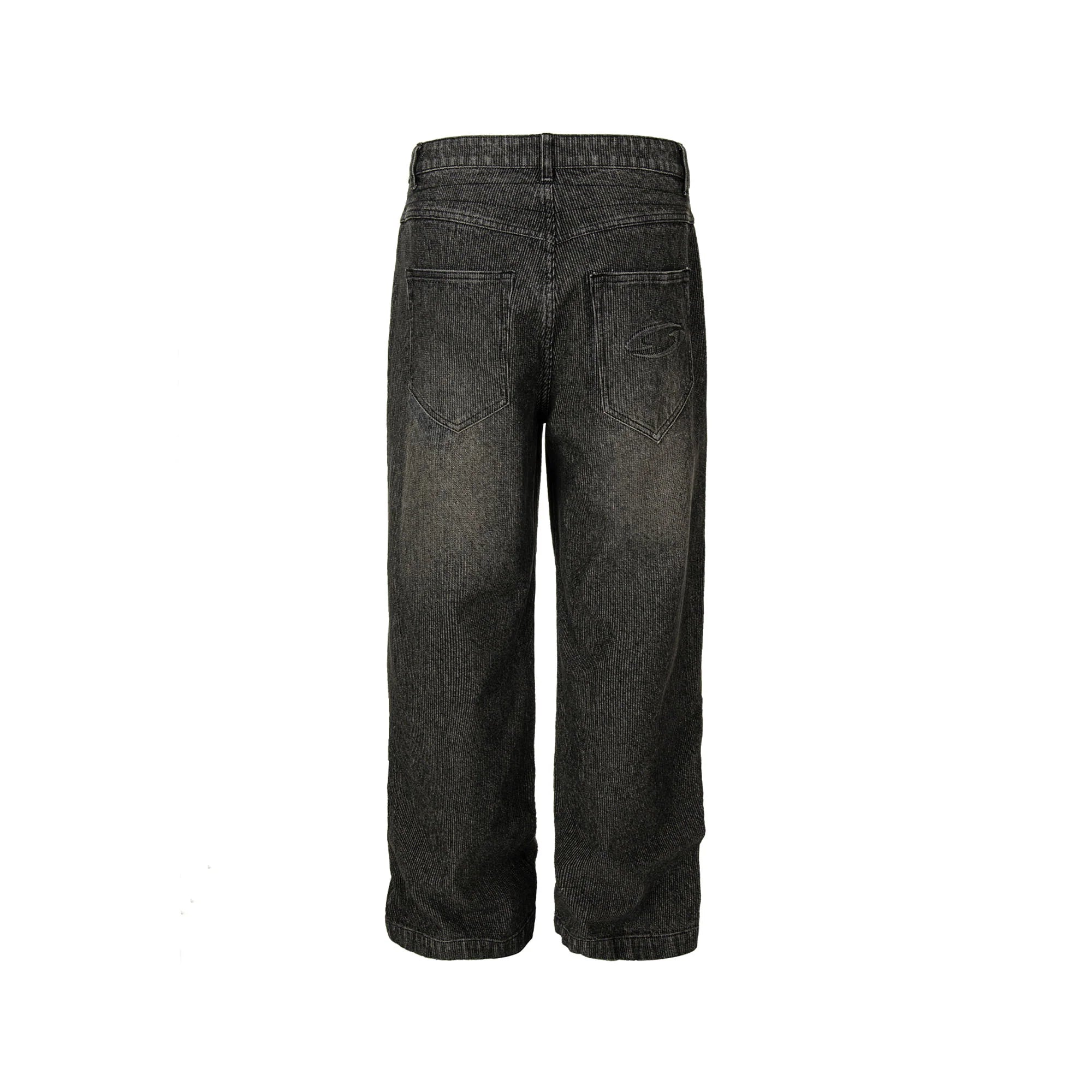 F2CE Retro Corduroy Logo Embroidery Straight-Leg Jeans