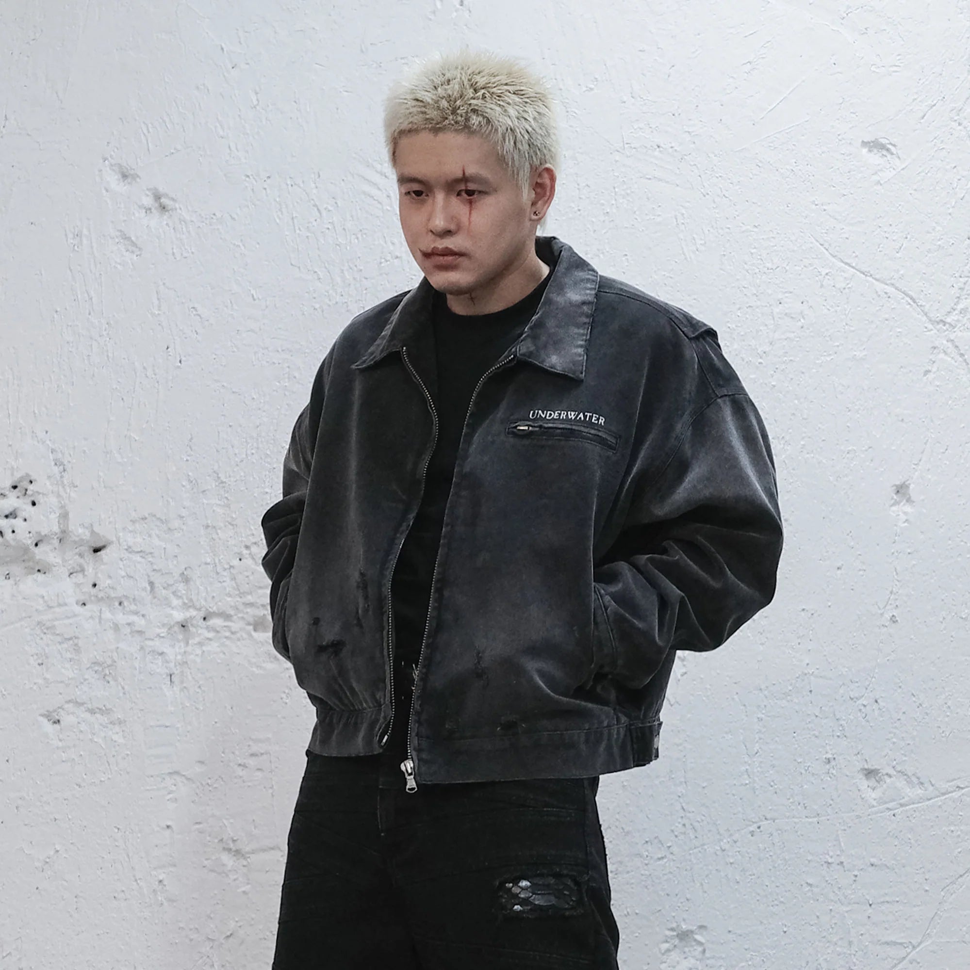 UNDERWATER Dying Art Distressed Jacket