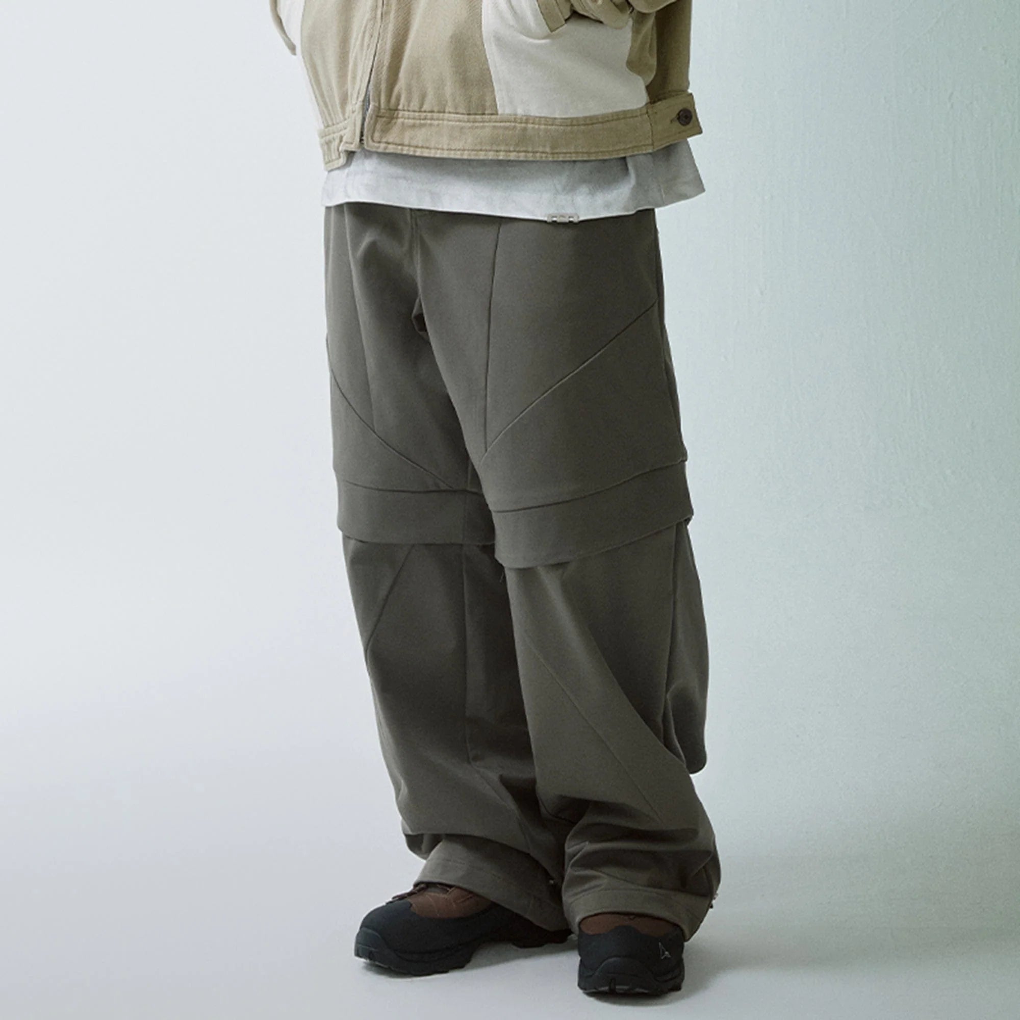F2CE Modern Deconstructed Double-Knee Rivet Pants