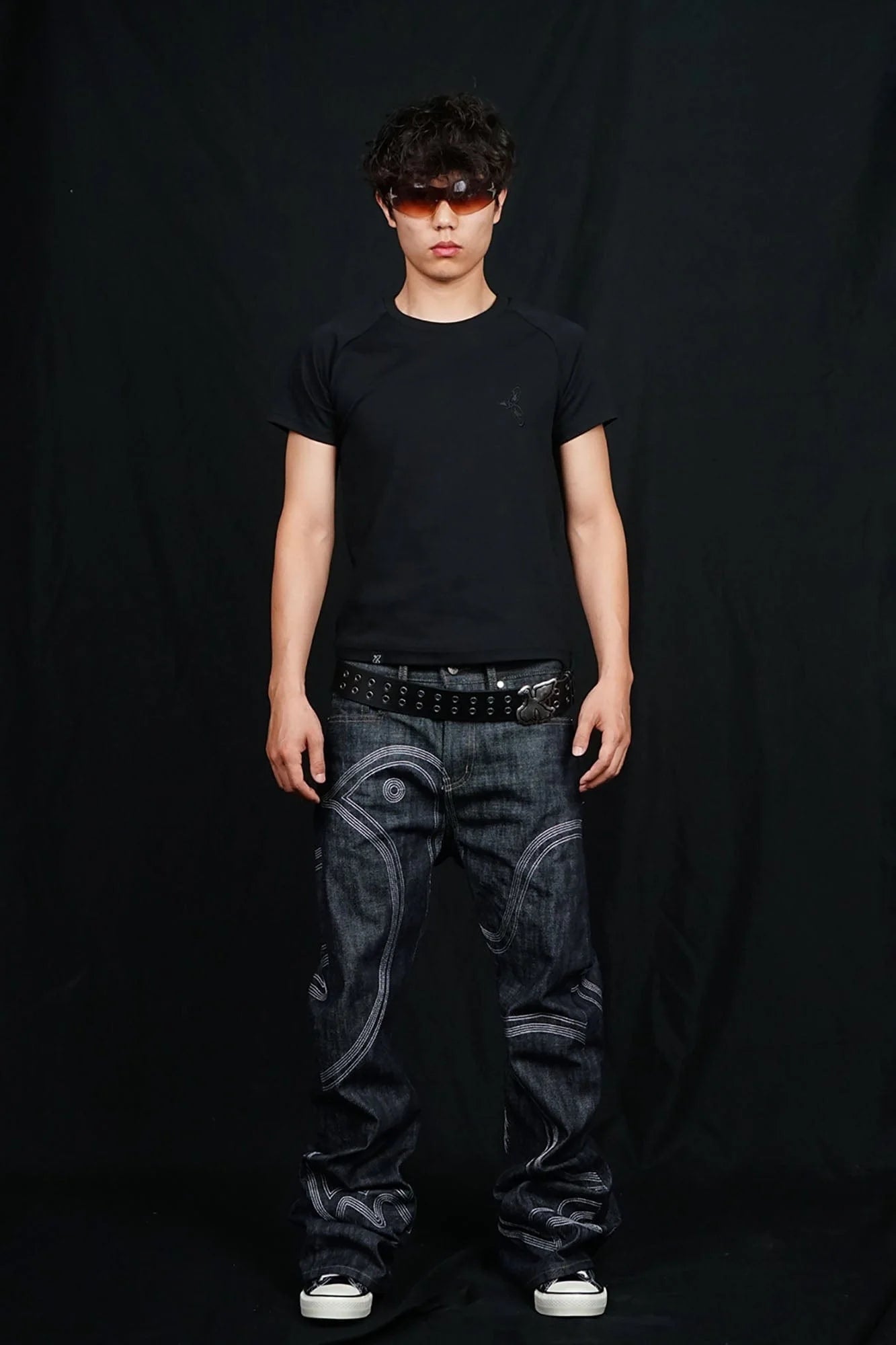 VINKID Embroidered Dove Stitched Selvedge Jeans