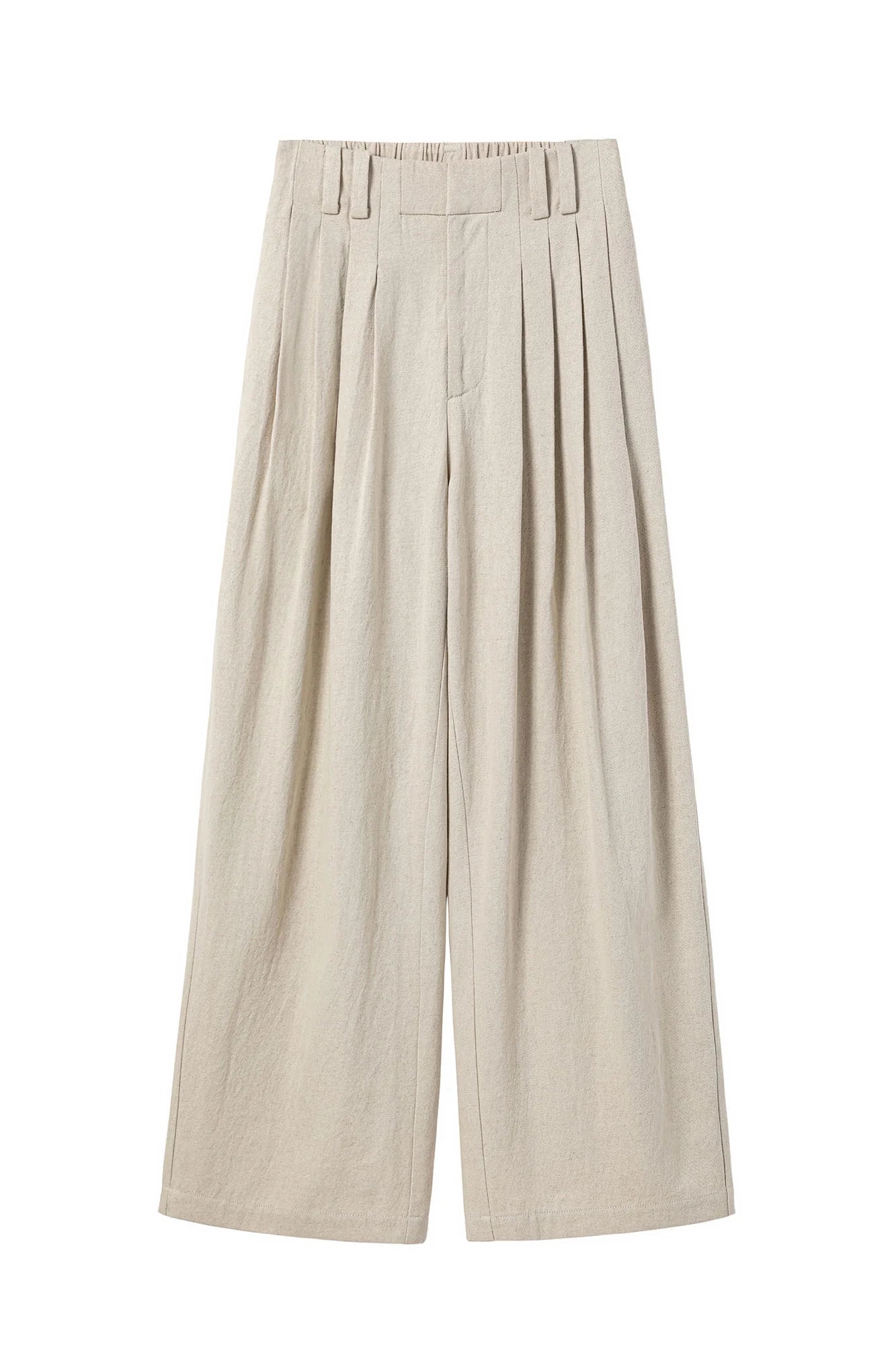 ALVNG AR ANTS Essential Pleats Linen-Blend Wide-Leg Pants
