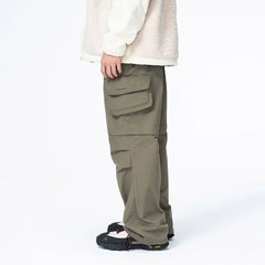 ENSHADOWER Detachable Big Pockets Crinkled Pants