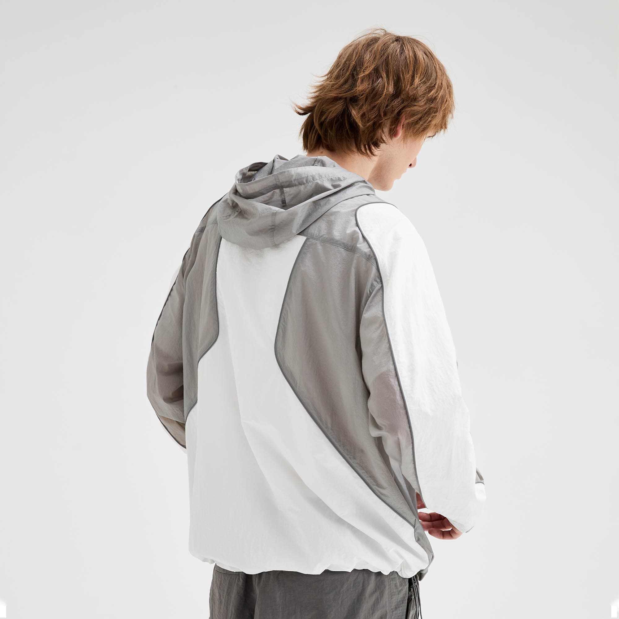 ORGANIC EMOTION Spliced Drawstring UV Protection Light Jacket