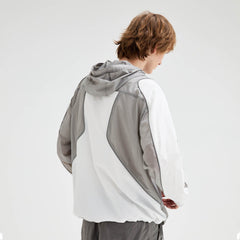 ORGANIC EMOTION Spliced Drawstring UV Protection Light Jacket