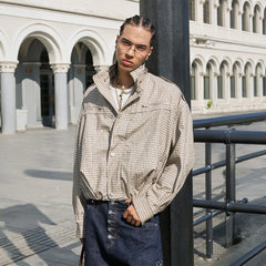 STEEPC Gingham Drawstring-Hem Boxy Jacket