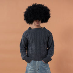 CLP Detachable Capelet Collar Layered Sweater