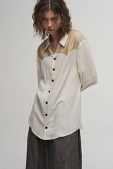 ILNya Nieternite Nifutur Pinstriped Contrast Spliced Shirt