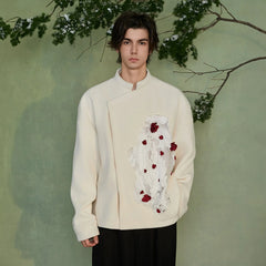 JIECHI Pond Bloom Mandarin Collar Blazer