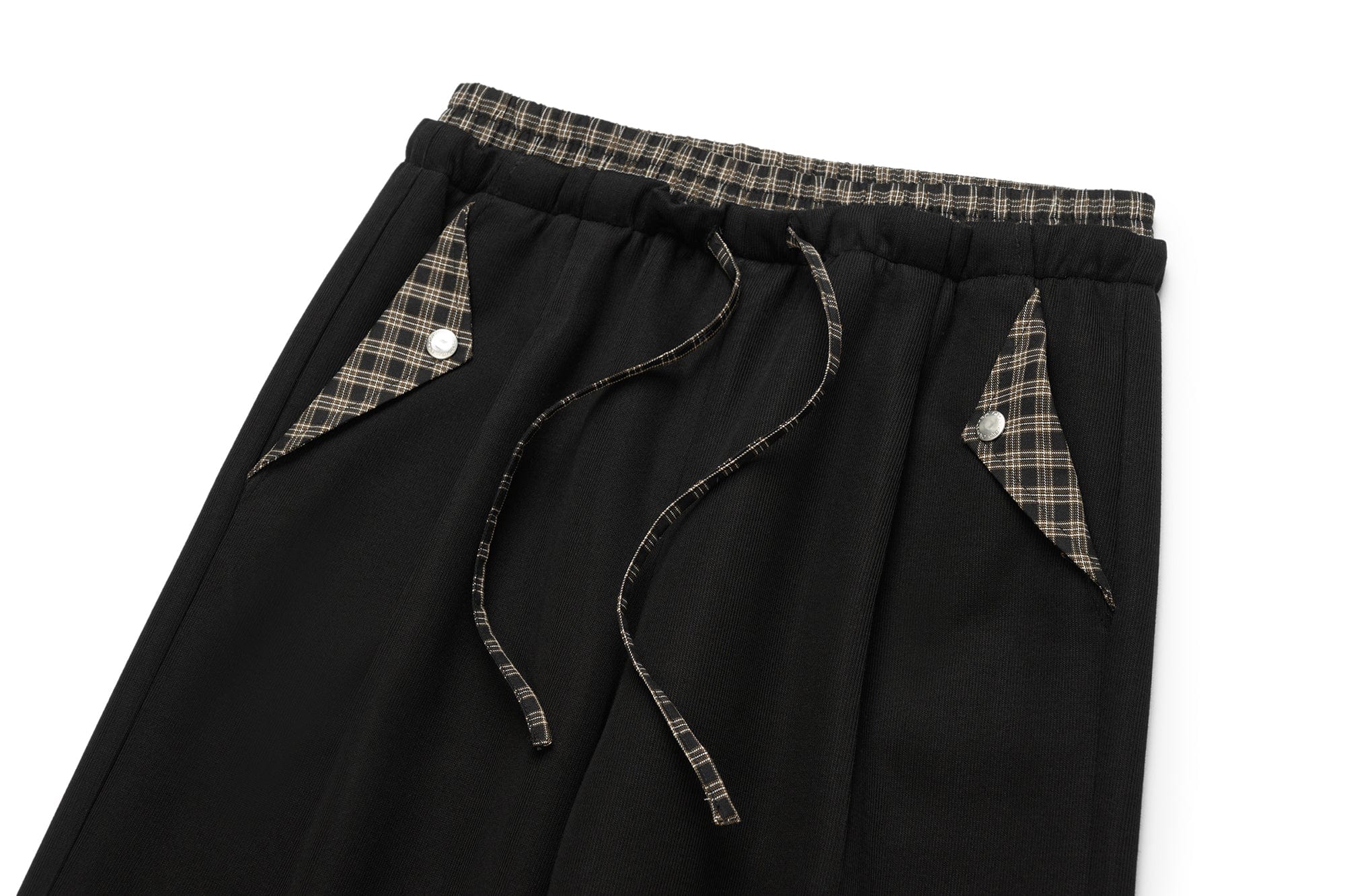 OKAYTHXBYE Plaid Layered Waist Drawstring Sweatpants