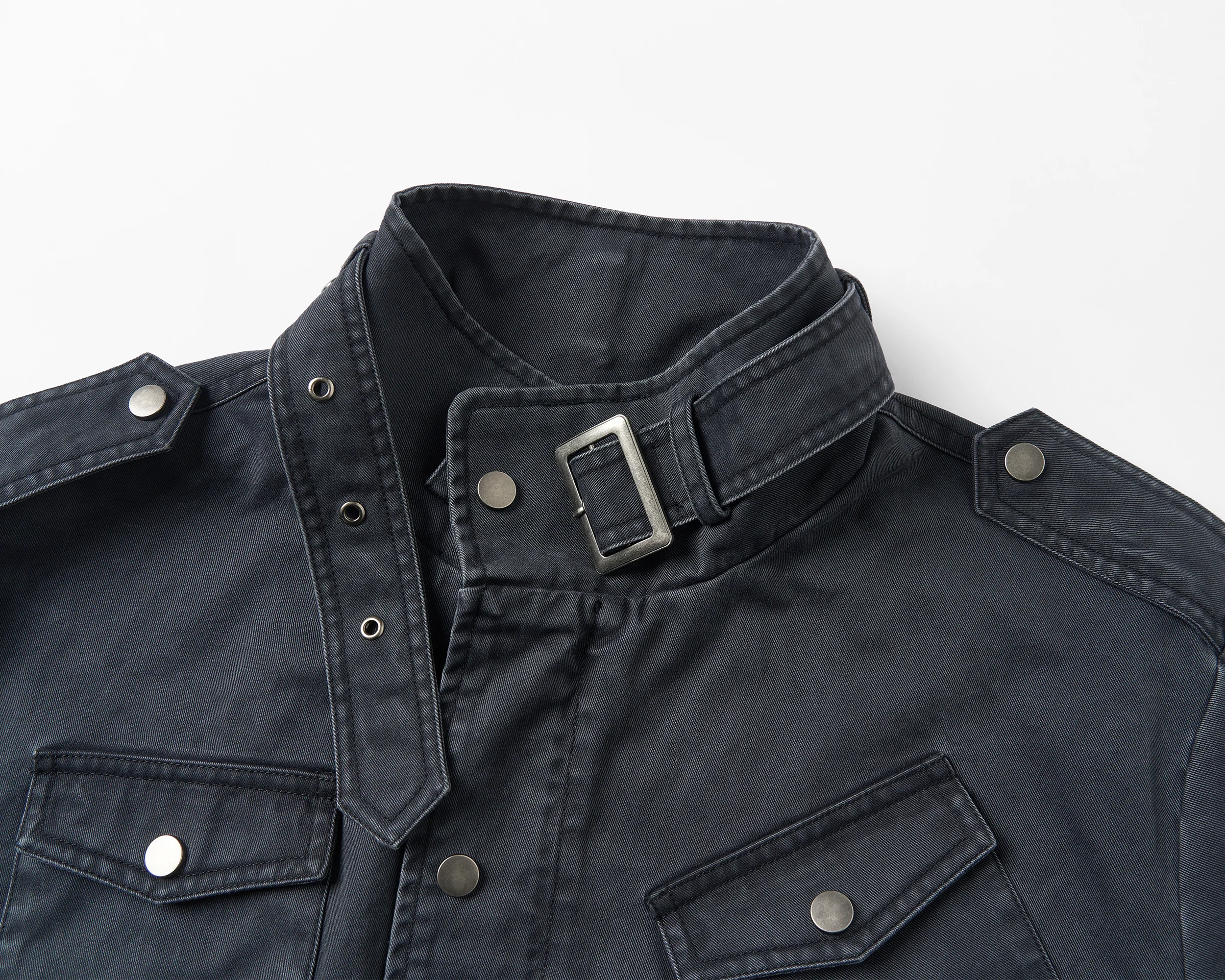 SAVAGEGROWTHWORLD Washed Canvas Multi-Pocket Utility Jacket