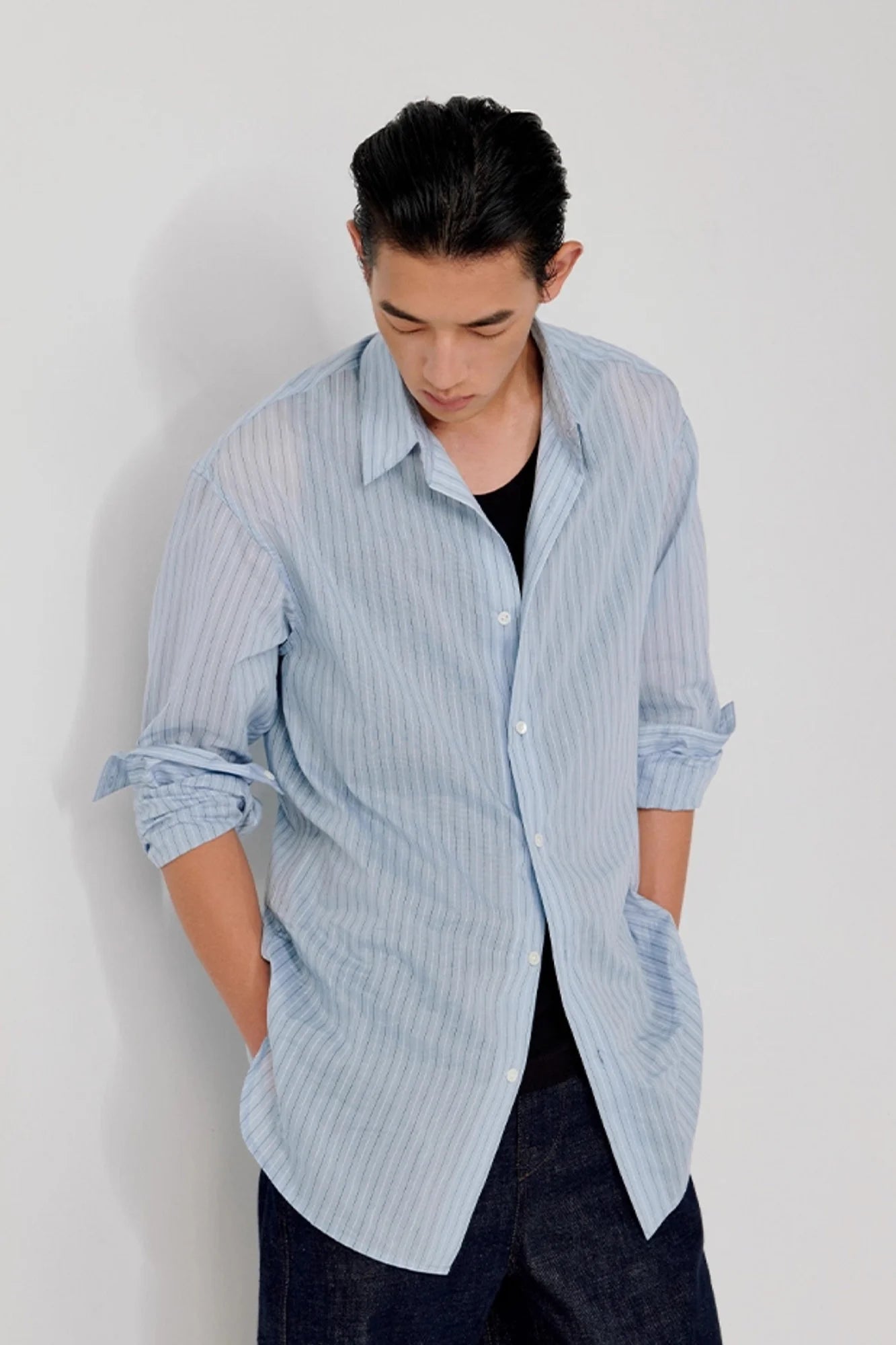 OPICLOTH Classic Striped Long Shirt
