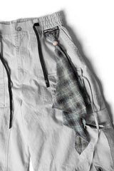 RELABEL Multi-Pocket Detachable Scarf Distressed Cargo Gray