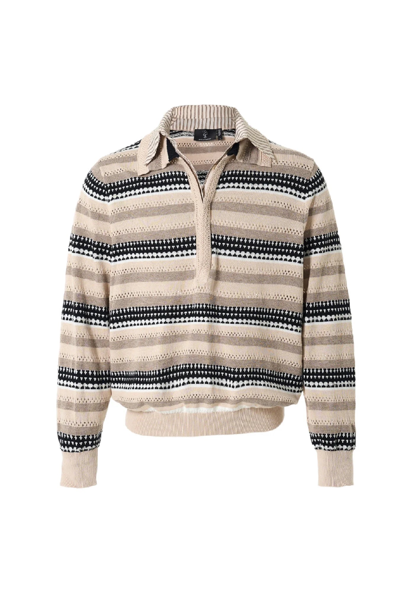 STEEPC Stripe Faux-Layered Polo Sweater