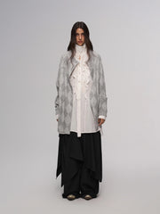 ILNya Nieternite Nifutur Sheer Ruffle Front Long Shirt