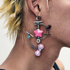 NUNKNOTX Industrial Candy Coil Earring