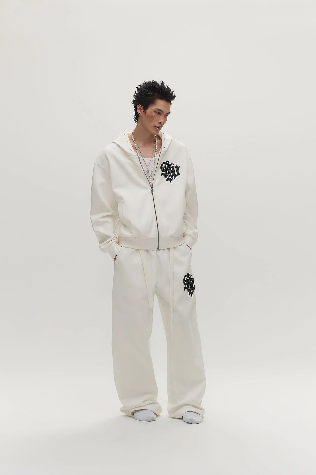 SAVAGEGROWTHWORLD Gothic LOGO Drawstring Sweatpants