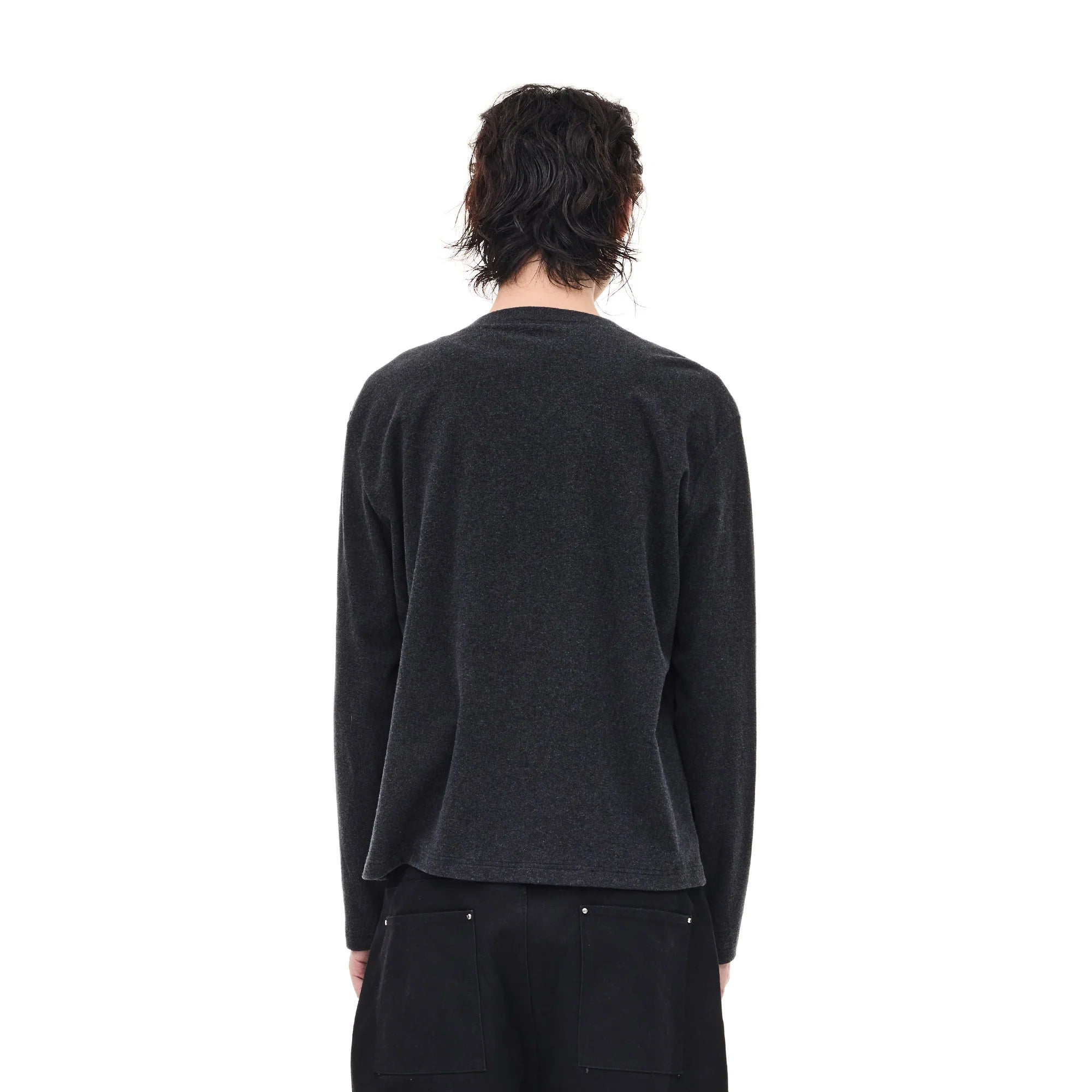 WHISTLEHUNTER Monogram Pin Wool-Blend Snap Cardigan