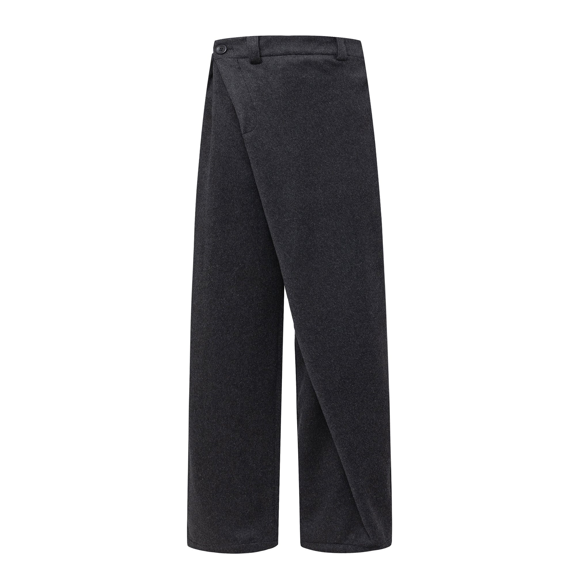 ARTIFICIAL WORLD Asymmetrical Overlay Wool Wide-Leg Pants