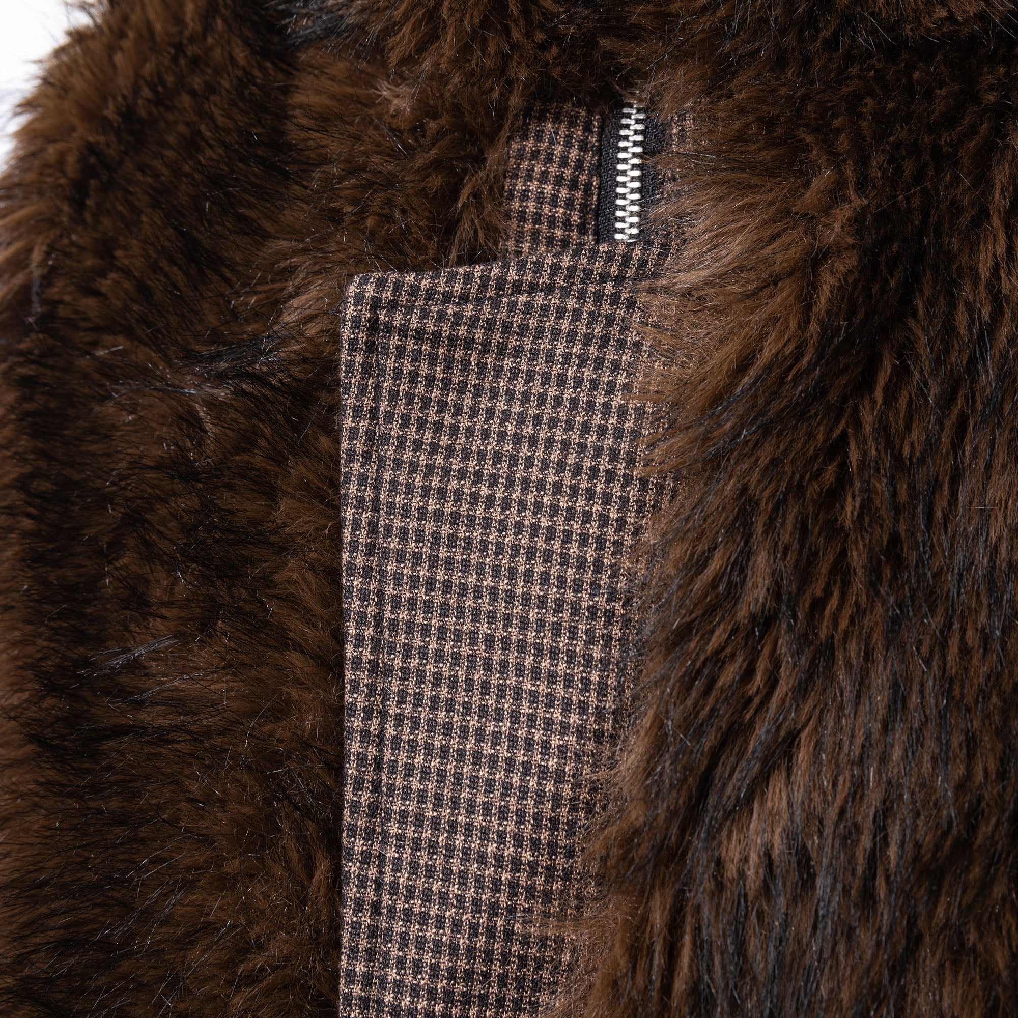 CATSSTAC Reversible Plaid Faux Fur Vest