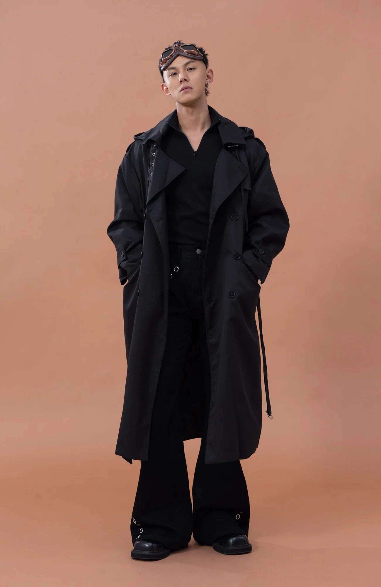 CLP Utility Belted Hooded Trench Coat