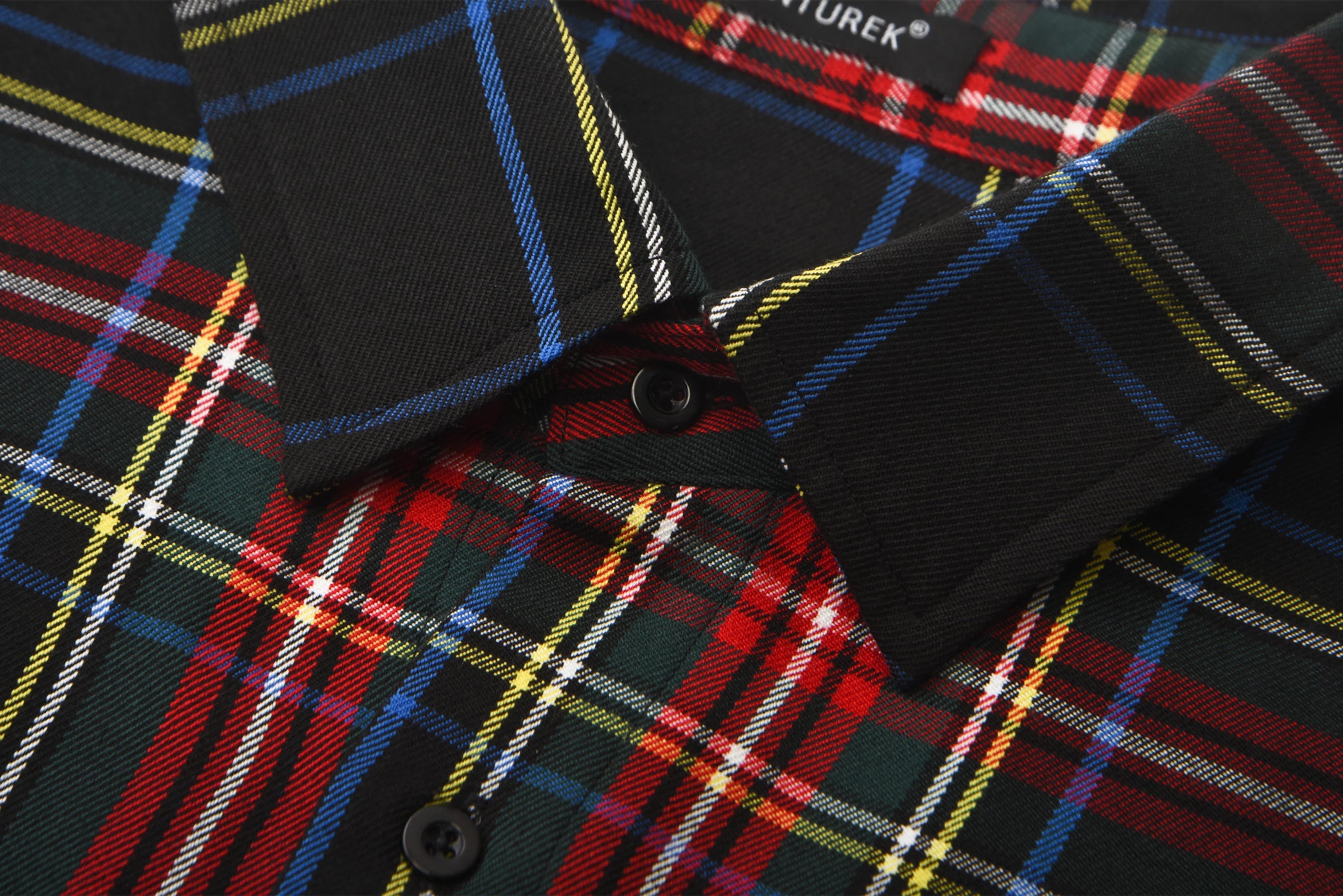 VENTUREK Distressed Back-Patch Frayed Plaid Shirt