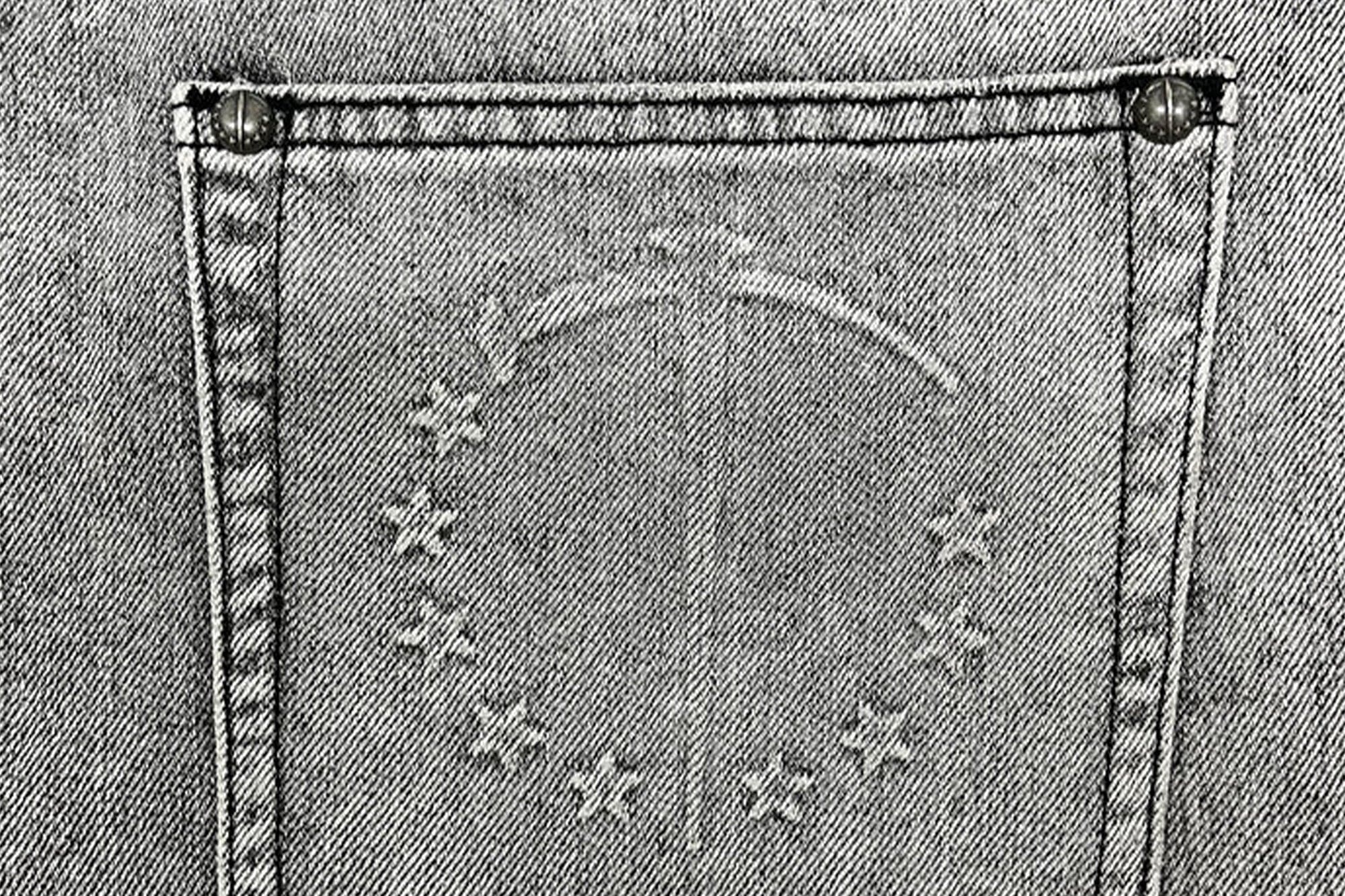 TECNINEGROUP Distressed Ash-Washed Flared Jeans