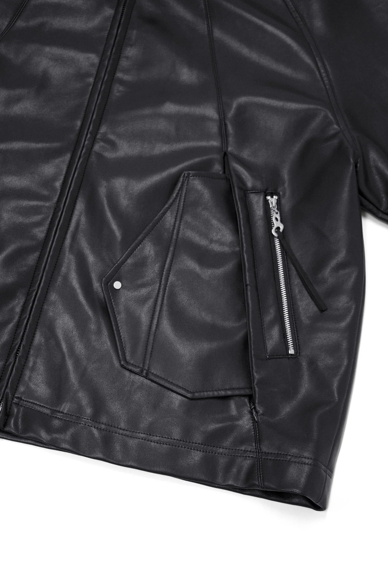 RELABEL Multi-Pocket Faux Leather Oversized Jacket
