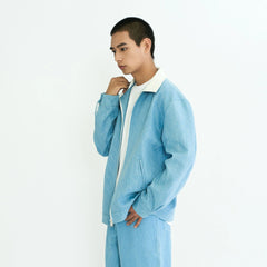 WIID Quilt-Stitch Contrast Collar Jacket