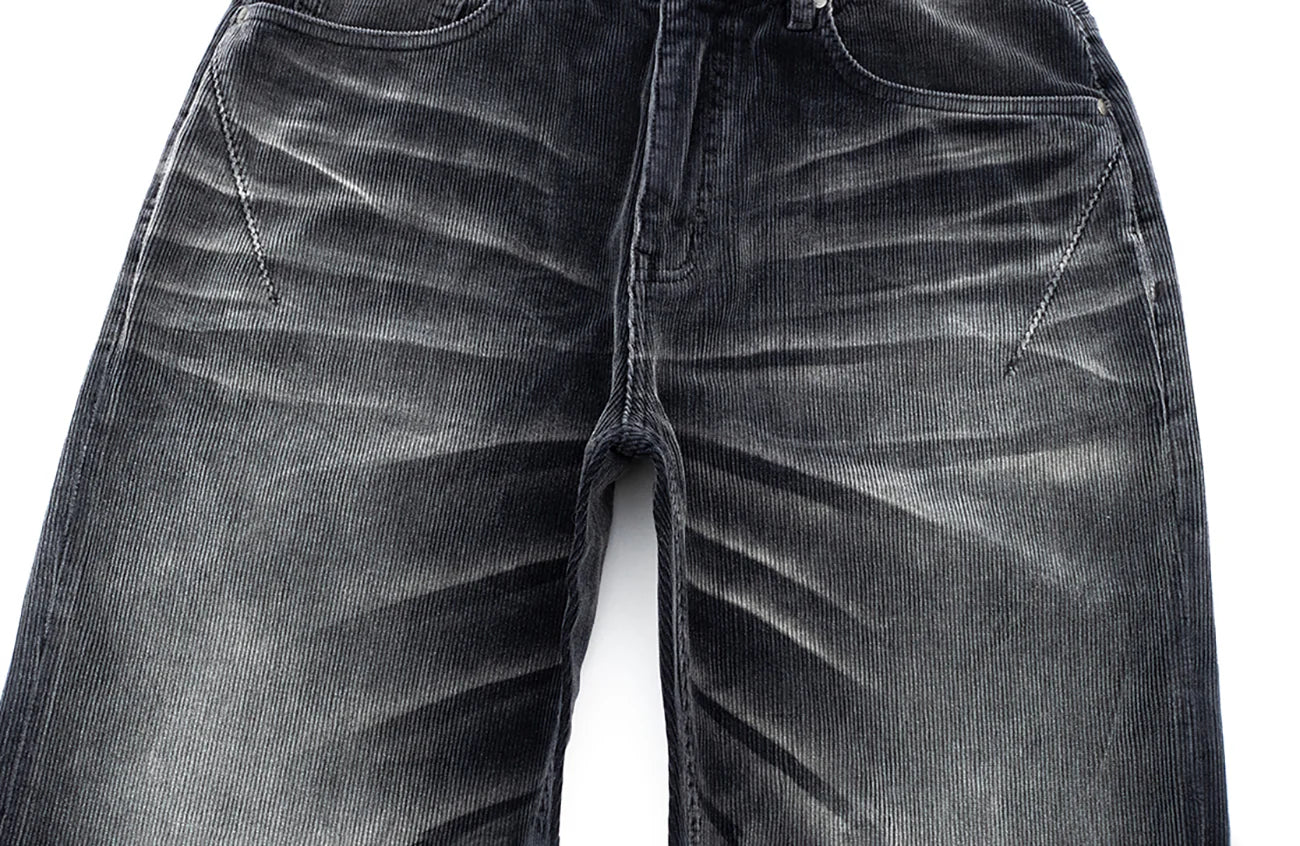IN EXISTENCE Star Embroidered Corduroy Flare Jeans