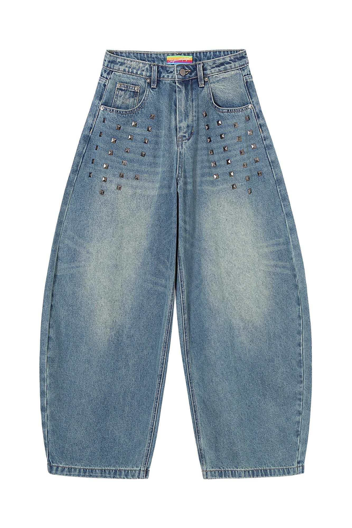 CLP Washed Studded Barrel Jeans