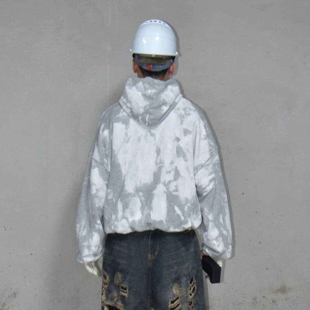 LUUUCAM Brush-Paint Faded Logo Hoodie