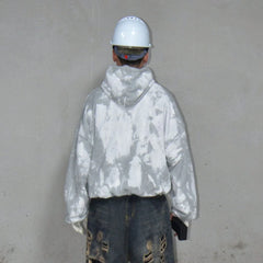 LUUUCAM Brush-Paint Faded Logo Hoodie
